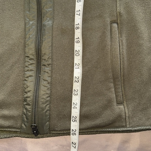 T by Talbots Olive Green Knit Sweater Vest Quilted Trim Zip Front Preppy Sz M - Picture 6 of 10